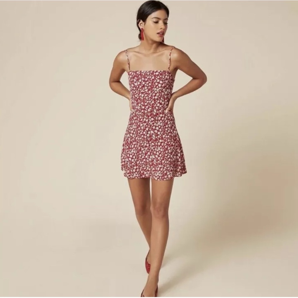 Reformation Red Floral Mini Dress